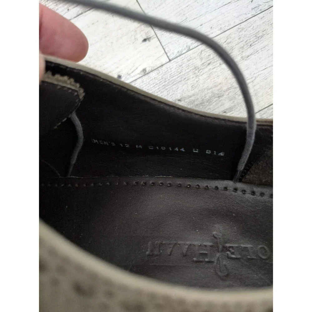 Cole Haan Grey Leather Wing Tip Oxford / Dress Shoes Mens Size 12 M